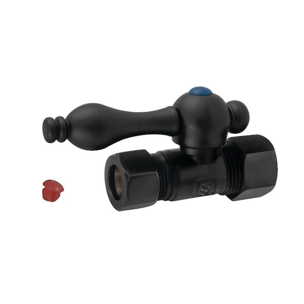 CC44450 5/8" OD Comp X 1/2" OD Comp Straight Shut-Off Valve, Matte Blk